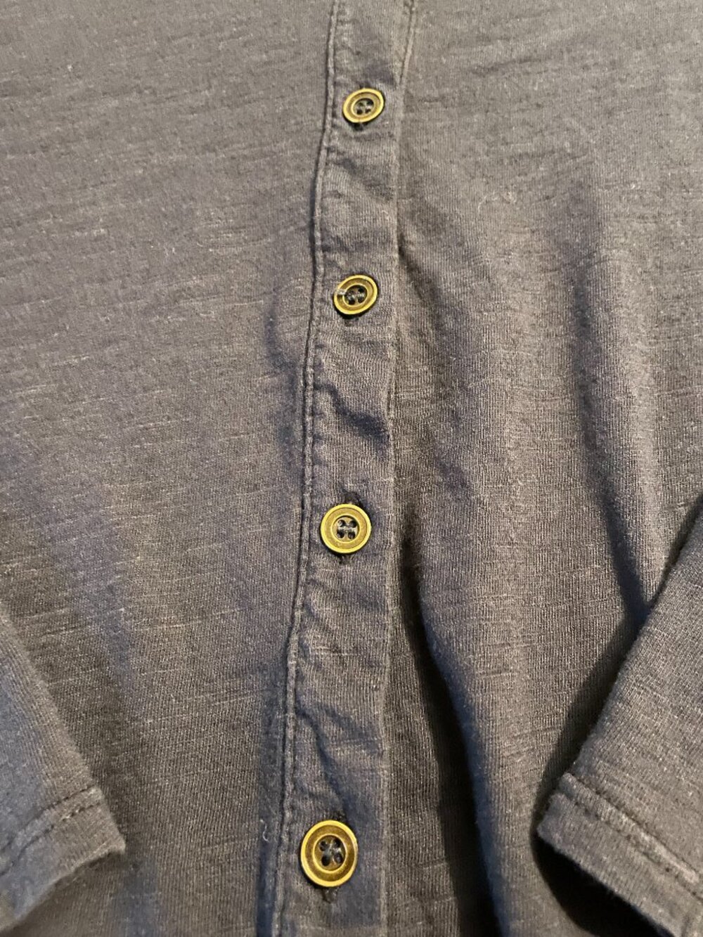 Velvet by Graham and Spencer Vintage Slub Dark Blue Size L Cotton Button Down - Picture 6 of 6